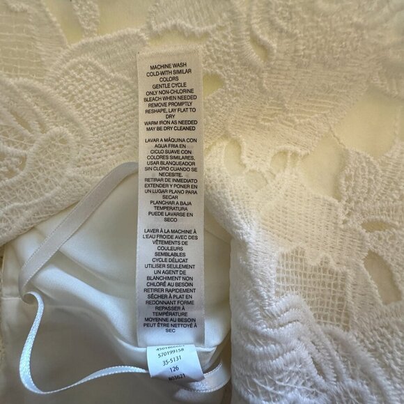 Women's 2 WHBM White Eyelet Sleeveless Dress Vneck Embroidered Lace - Picture 8 of 9